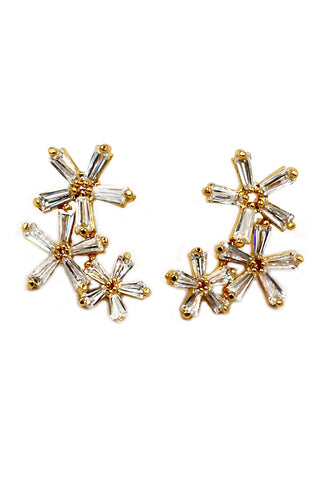 Sunflower crystal flower earrings