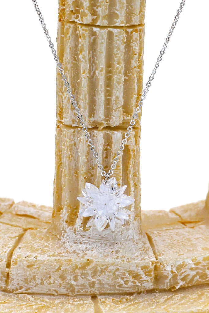 white snowflake crystal necklace