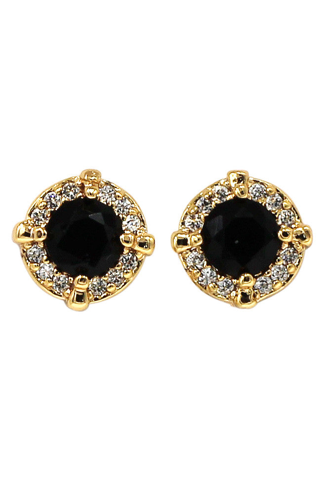 simple golden crystal earrings