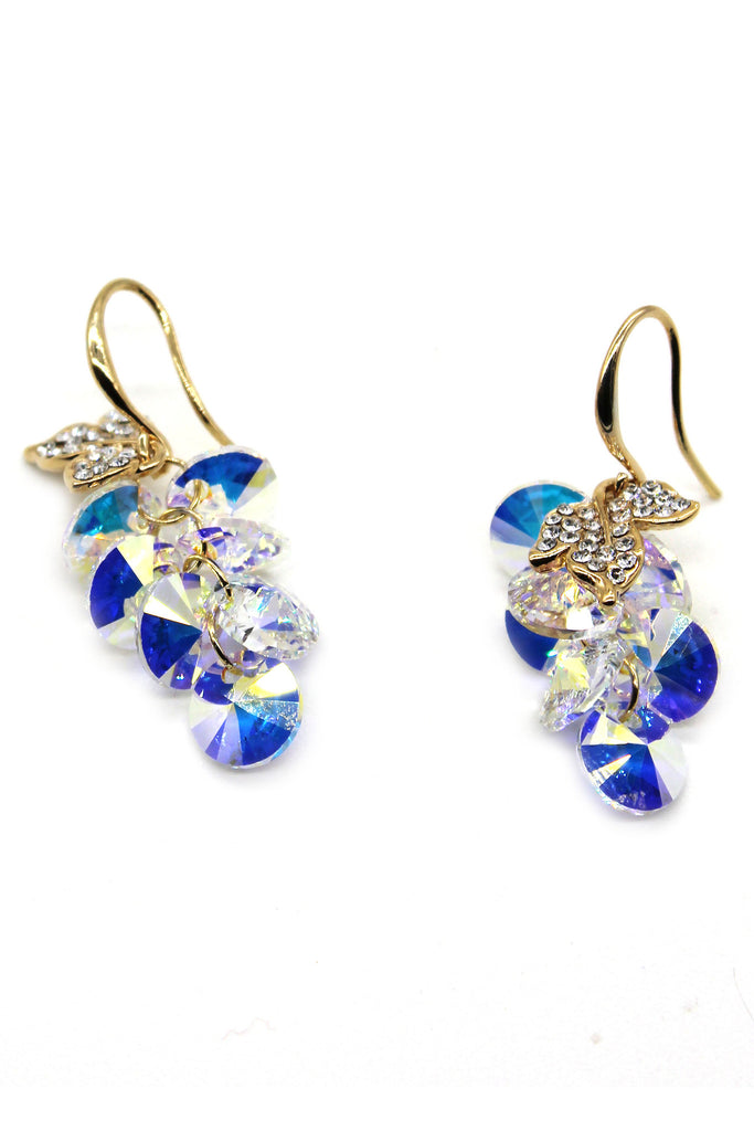 lady swarovski crystal foliage earrings