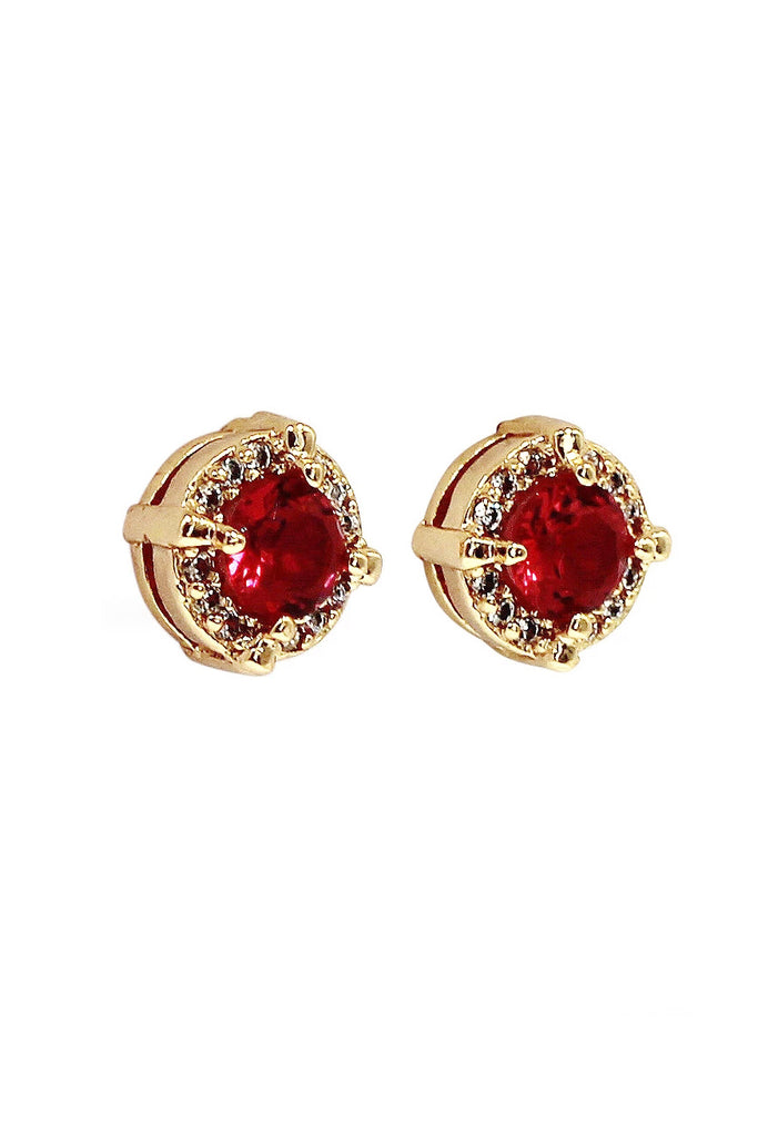 fashion gold red earrings necklace set