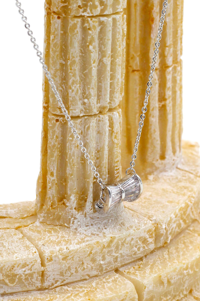 mini crystal bow earrings necklace set