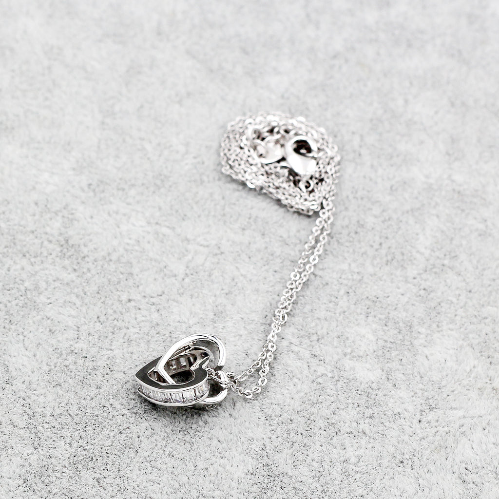 double heart crystal necklace