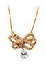 noble bowknot crystal pendant necklace