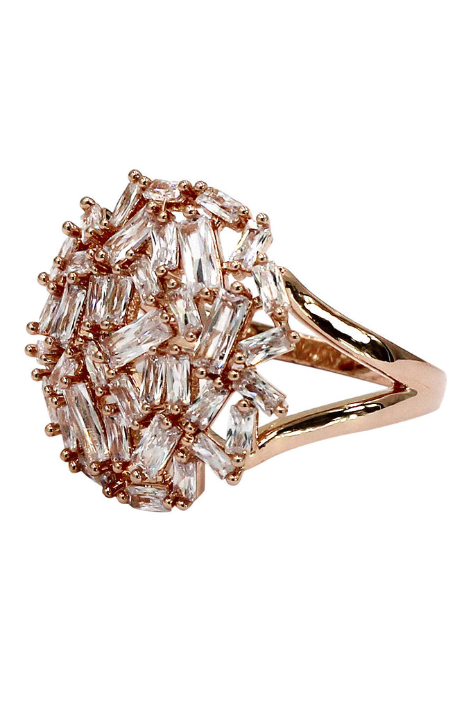 fashion small square crystal ring