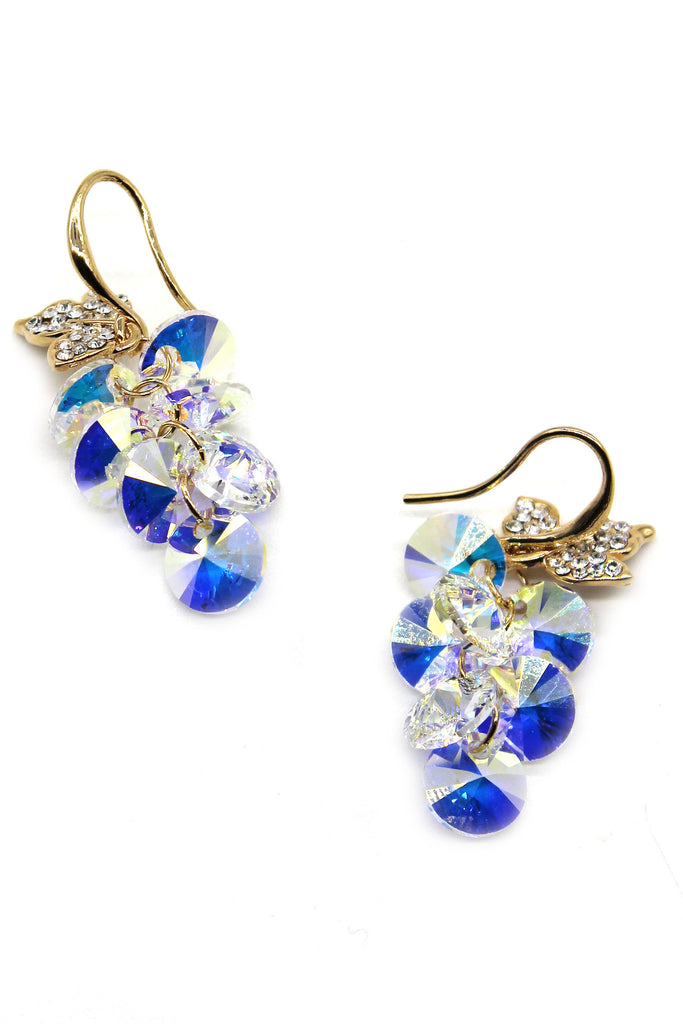 lady swarovski crystal foliage earrings