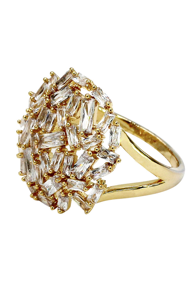 fashion small square crystal ring