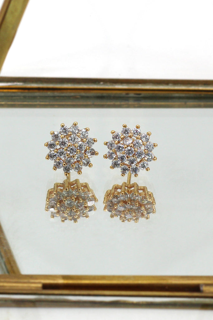 noble small crystal flower earrings