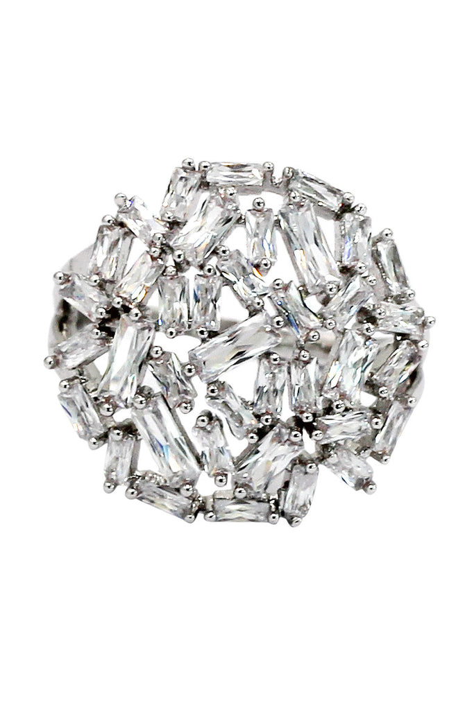 fashion small square crystal ring
