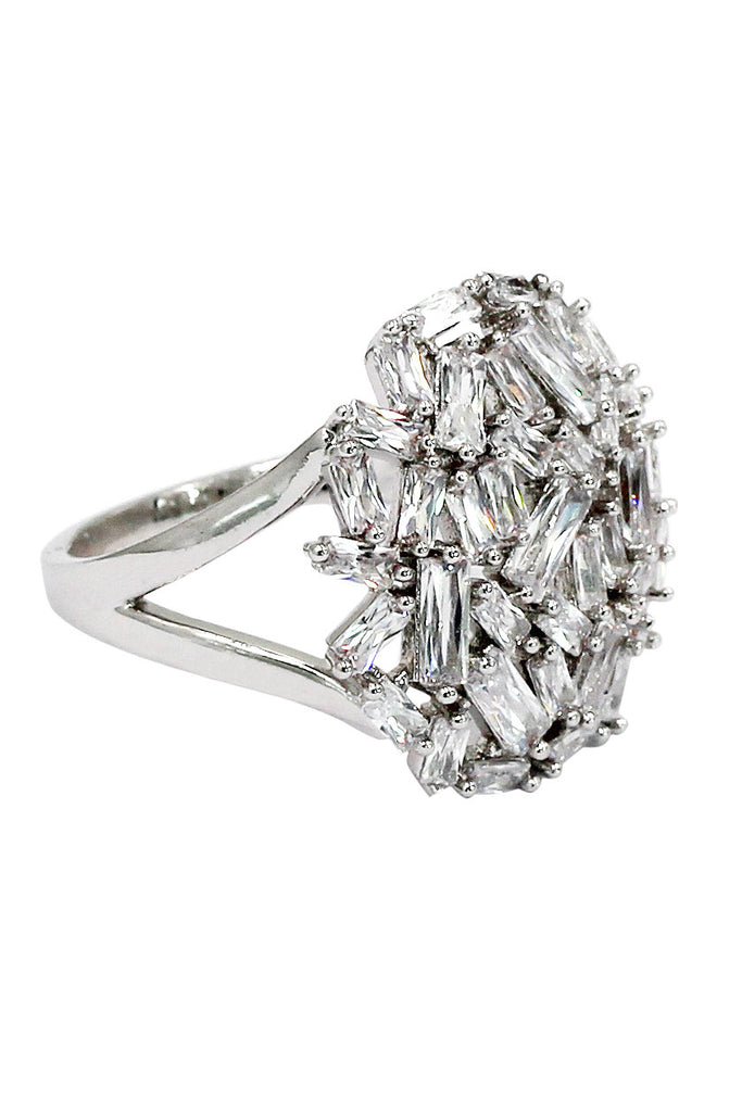 fashion small square crystal ring