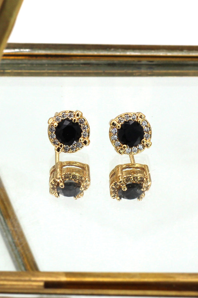 simple golden crystal earrings