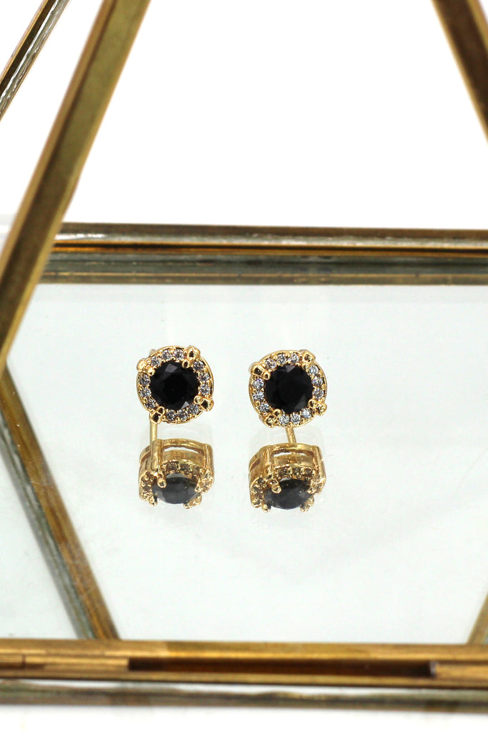 simple golden crystal earrings