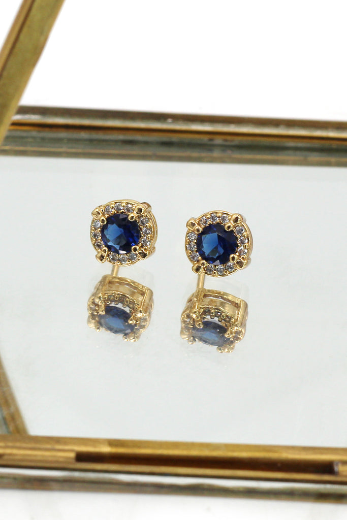 simple golden crystal earrings