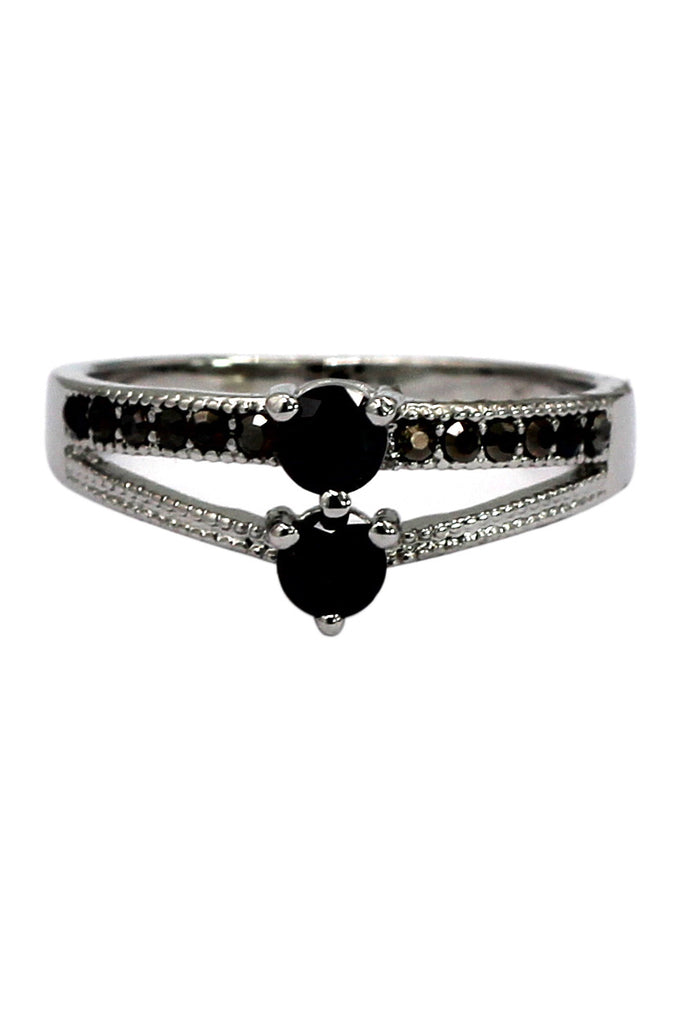 colourful small crystal silver ring