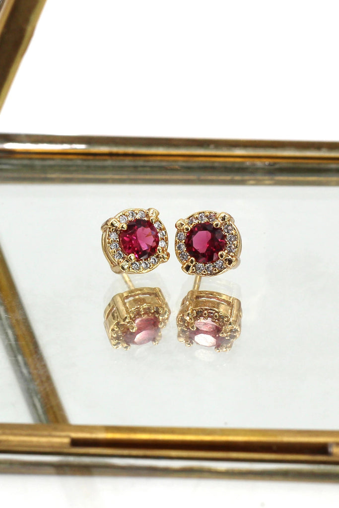 fashion gold red earrings necklace set