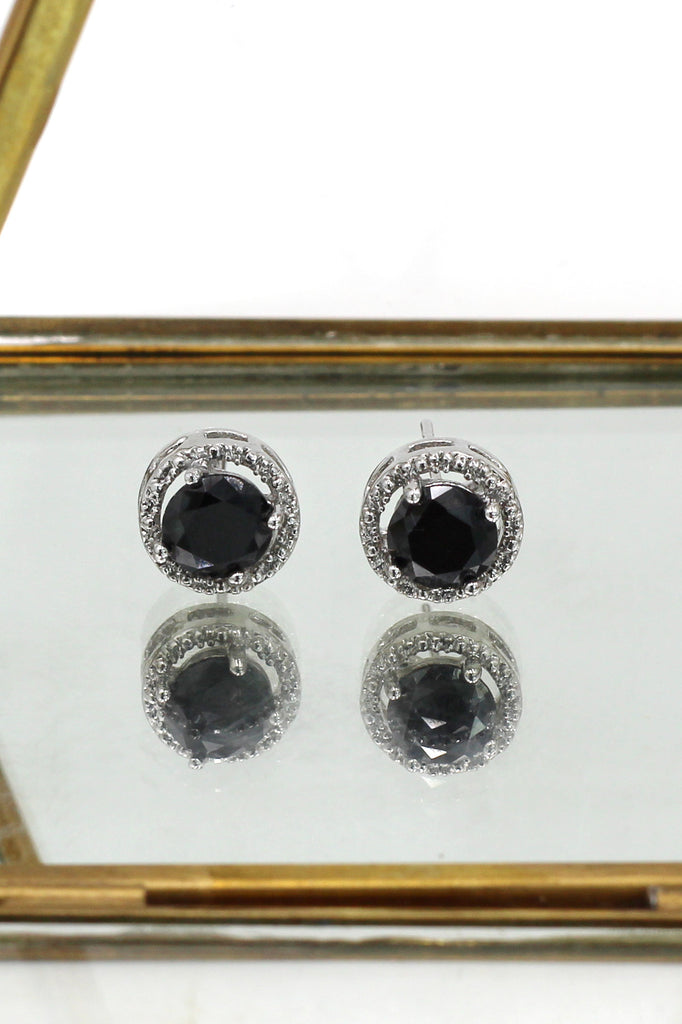 simple silver crystal earrings