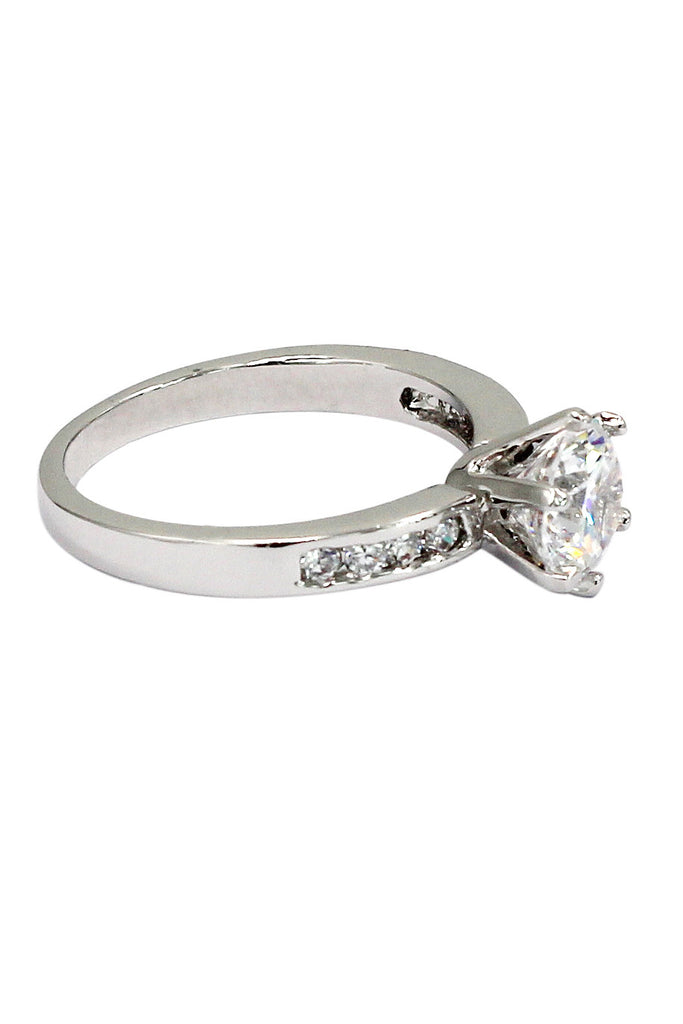 small inlay crystal six claw ring