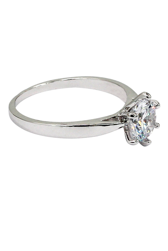 Simple six claw crystal ring