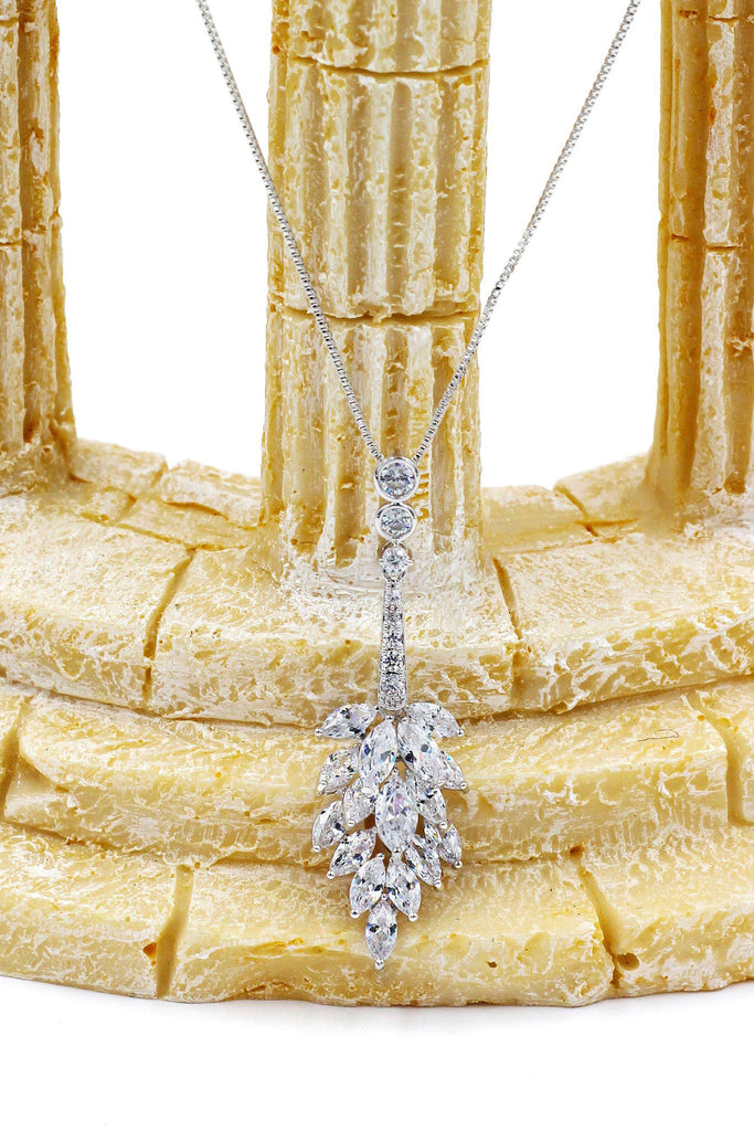 fashion crystal tassel silver necklace earring set