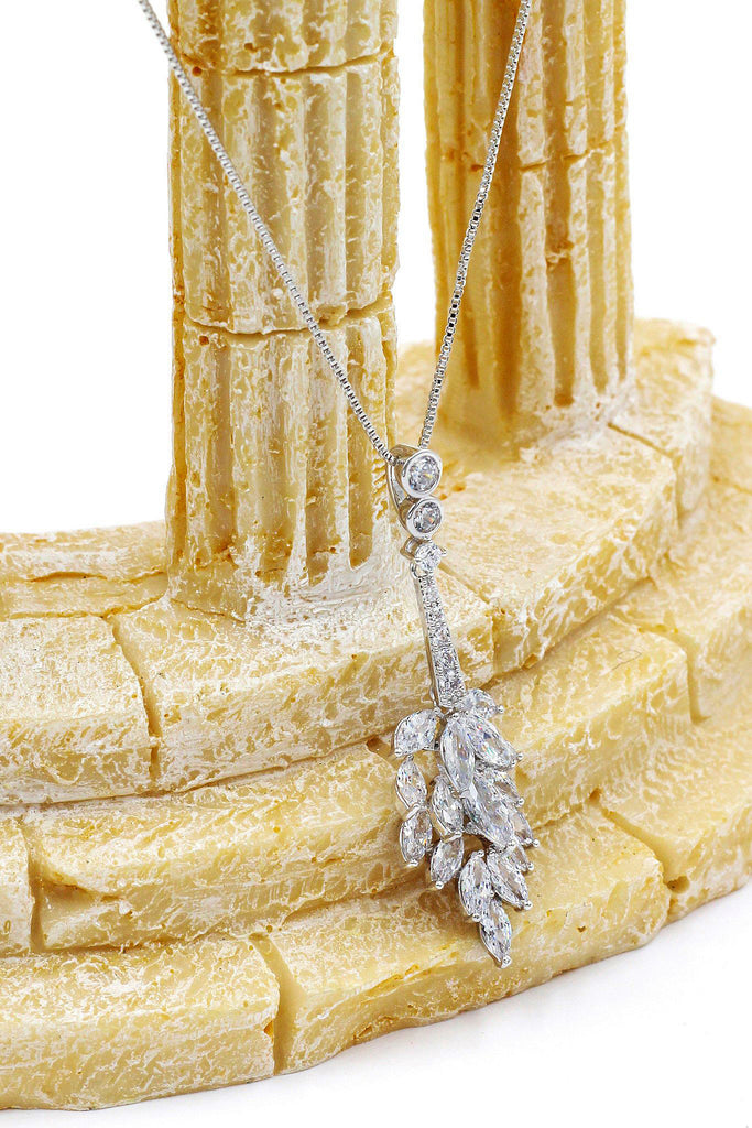 fashion crystal tassel silver necklace earring set