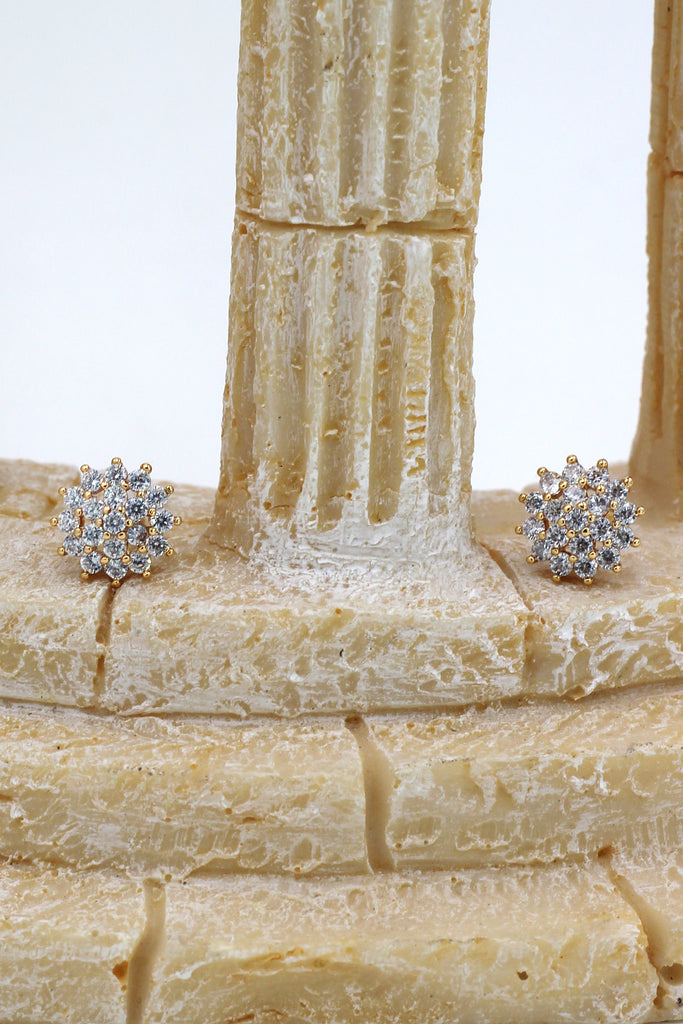 noble small crystal flower earrings