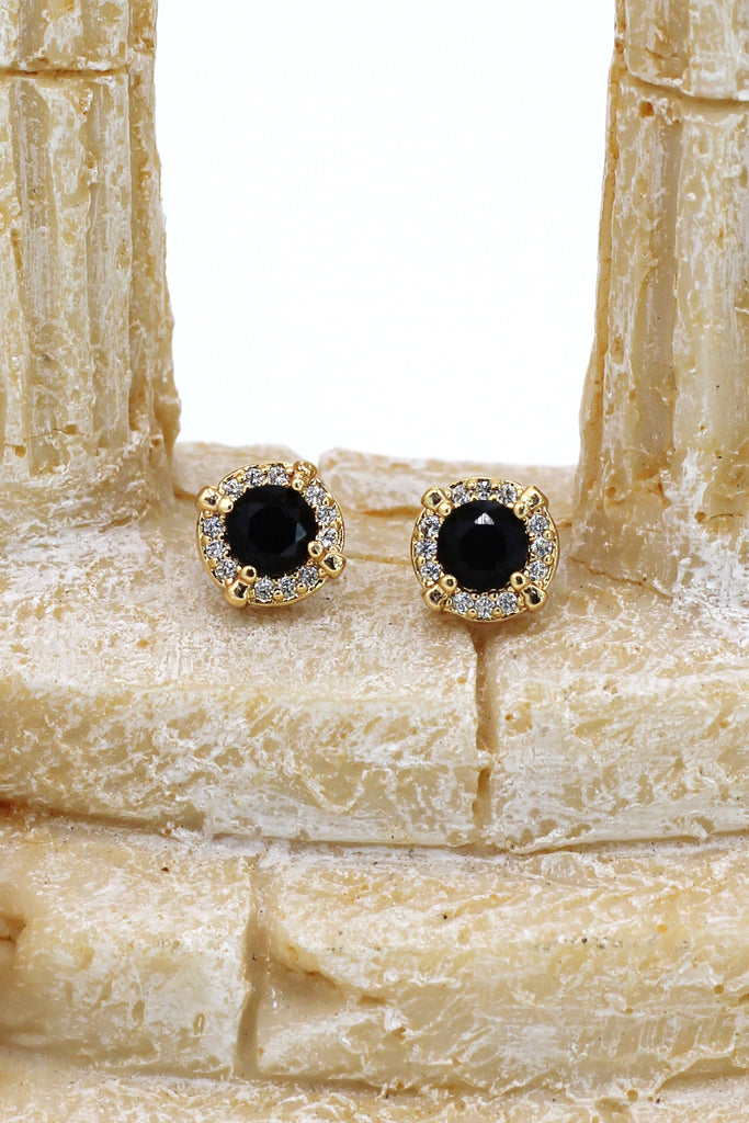 simple golden crystal earrings