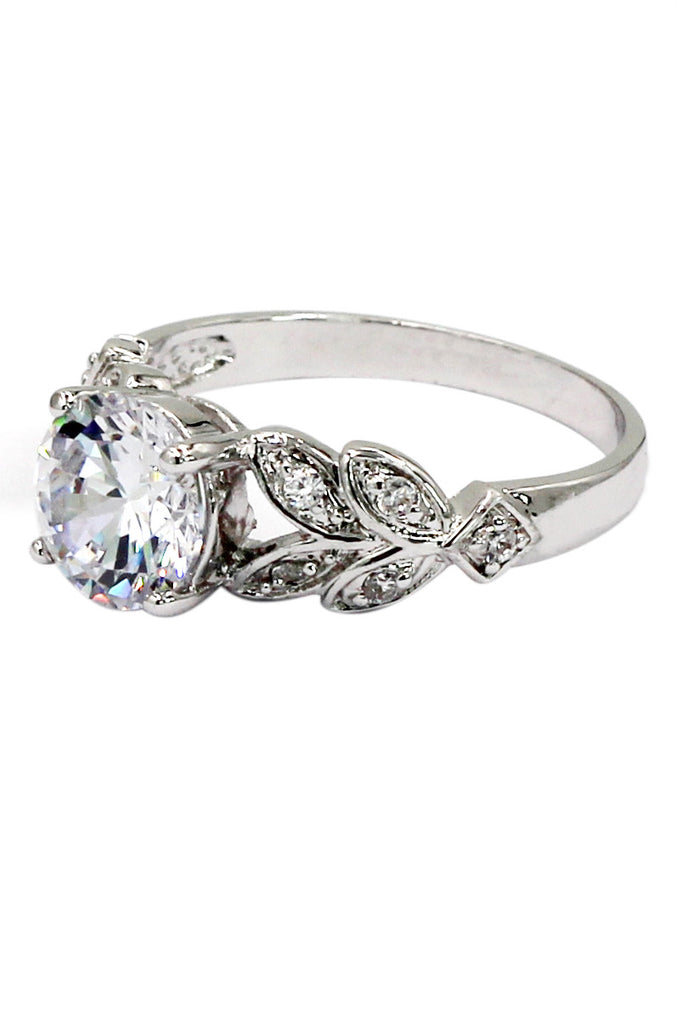 noble leaves crystal ring