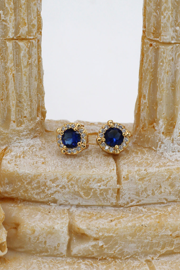 simple golden crystal earrings