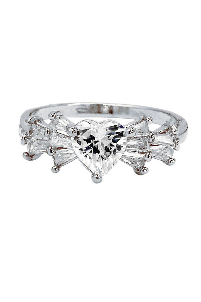 fashion lovely sweet crystal heart ring
