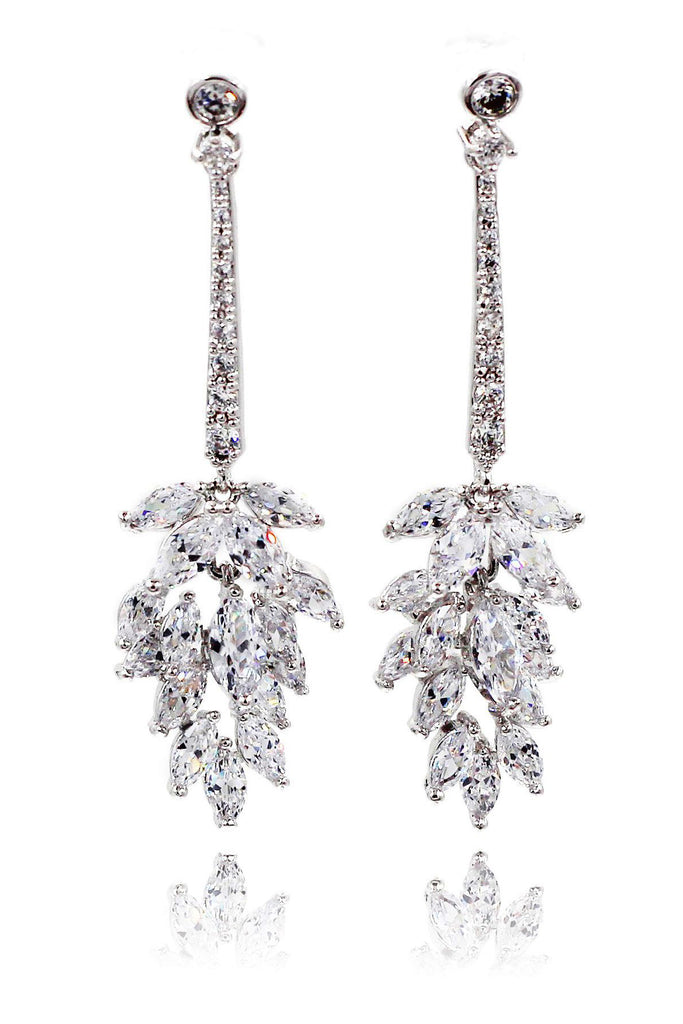 fashion crystal tassel silver necklace earring set