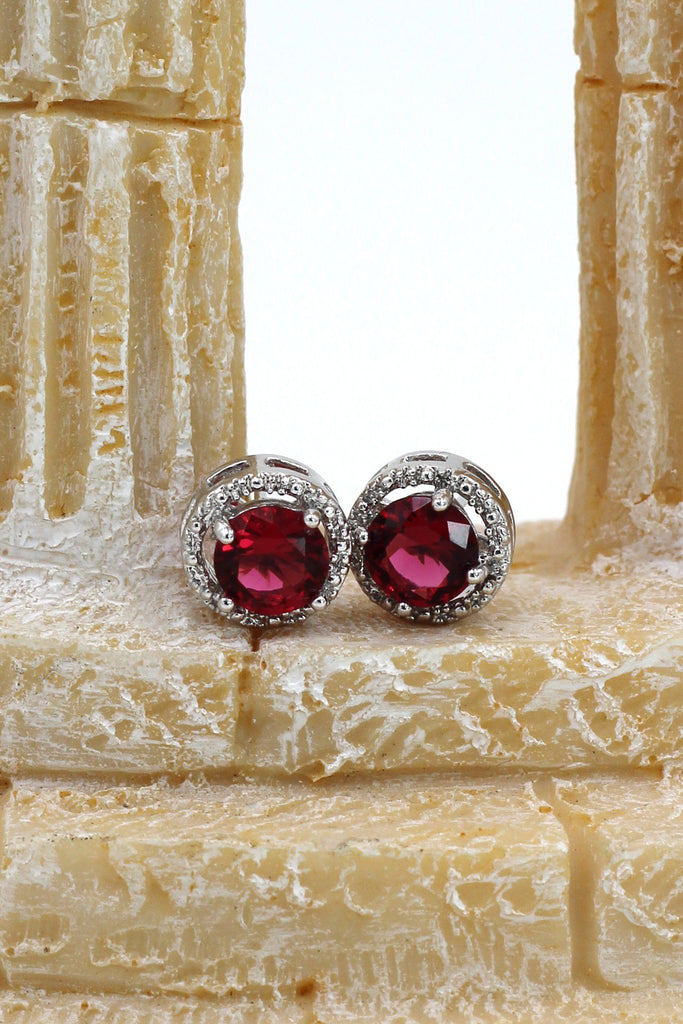 red pendant crystal bead necklace earrings set