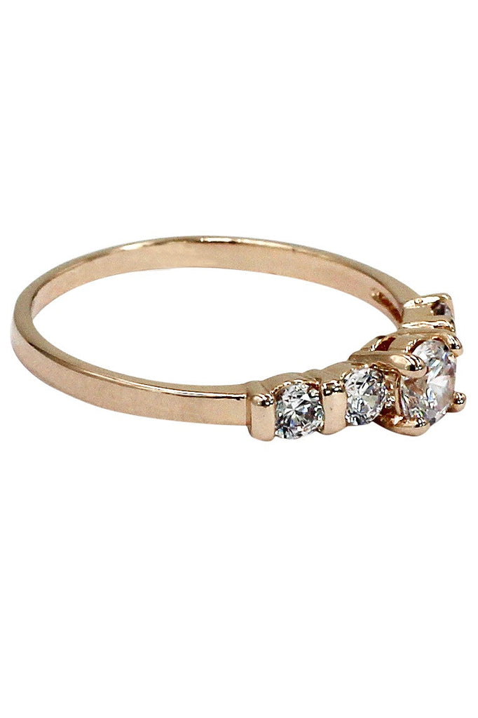 Similar interval rose gold crystal ring