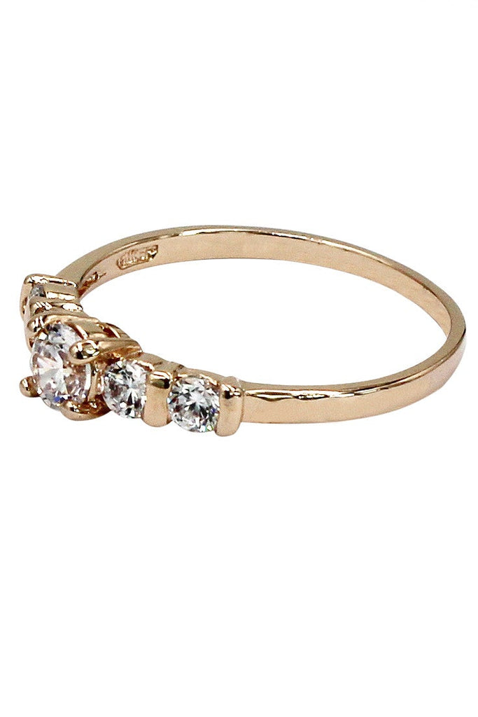 Similar interval rose gold crystal ring