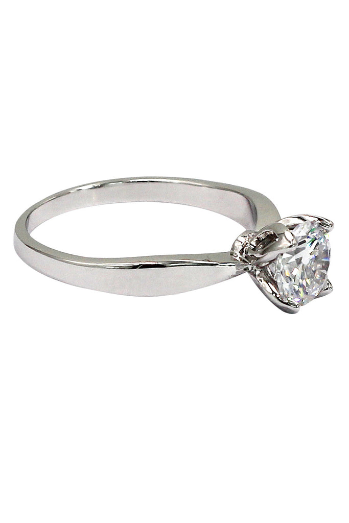 love crystal silver ring