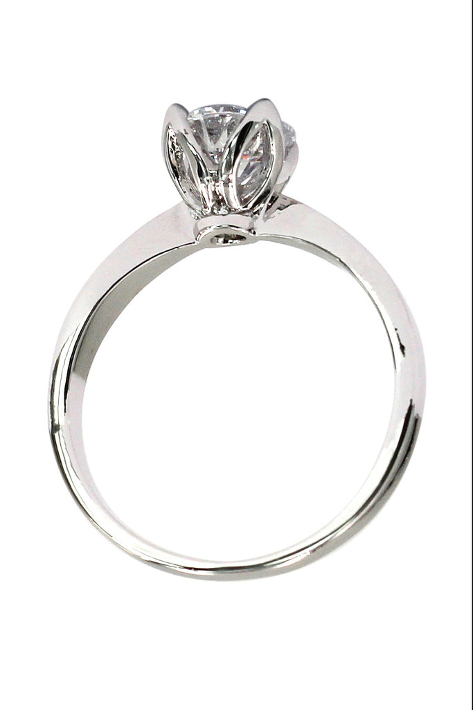 love crystal silver ring