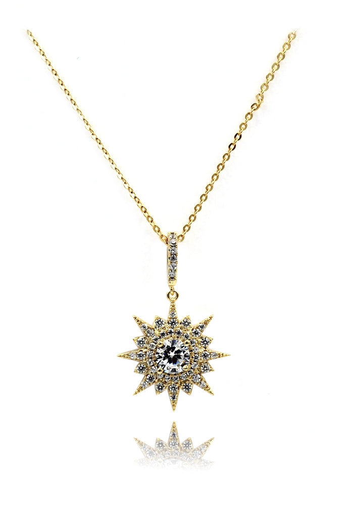 shiny star crystal necklace