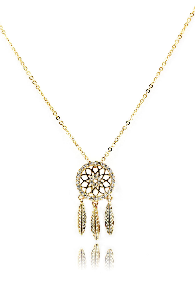 fashion dreamcatcher crystal necklace