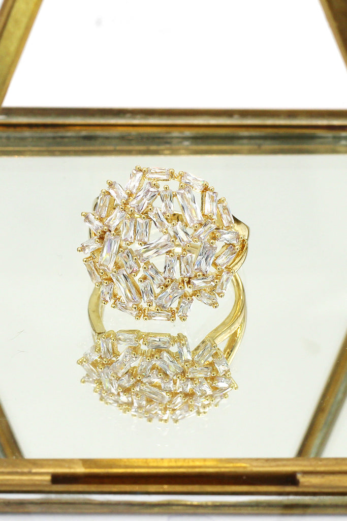 fashion small square crystal ring