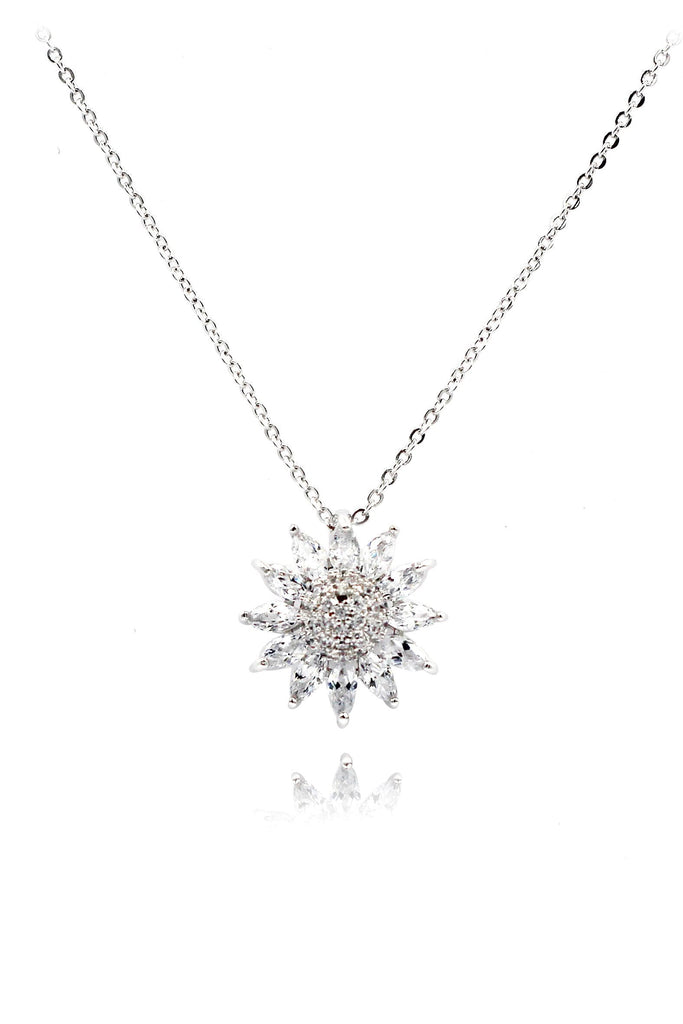 fashion sunflower crystal necklace earrings set