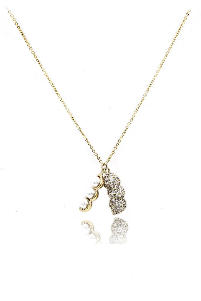 Elegant Pearl Peanut Necklace and Earrings Set