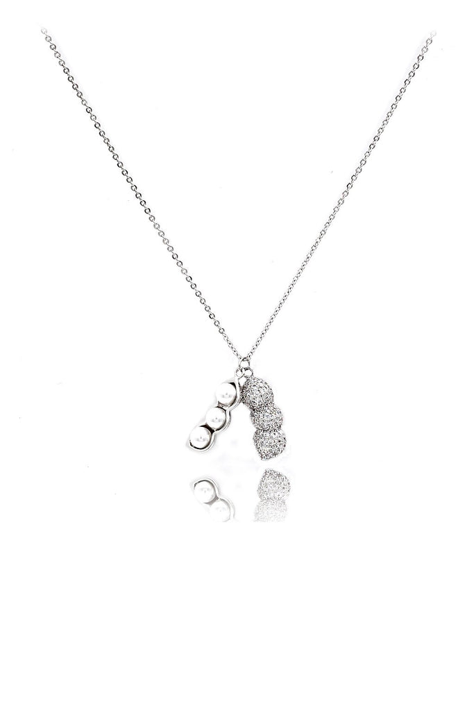 Elegant Pearl Peanut Necklace and Earrings Set