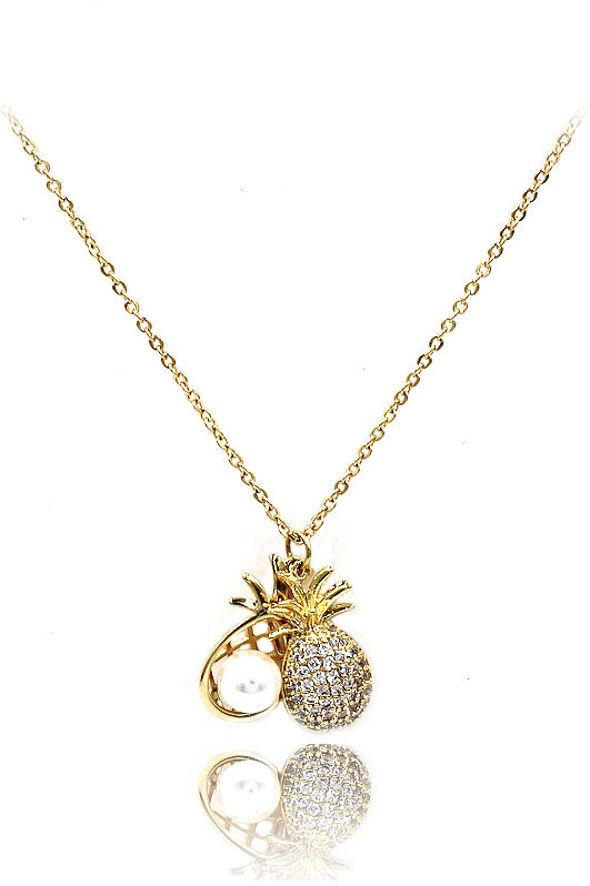 Temperament pineapple pearl necklace