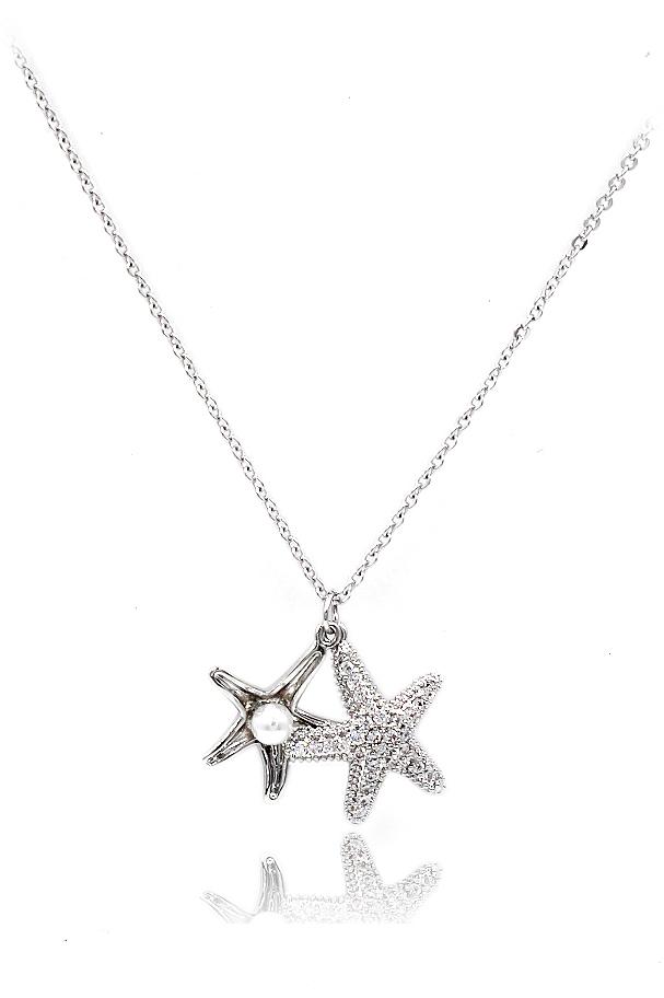 fashion starfish pearl necklace earrings set