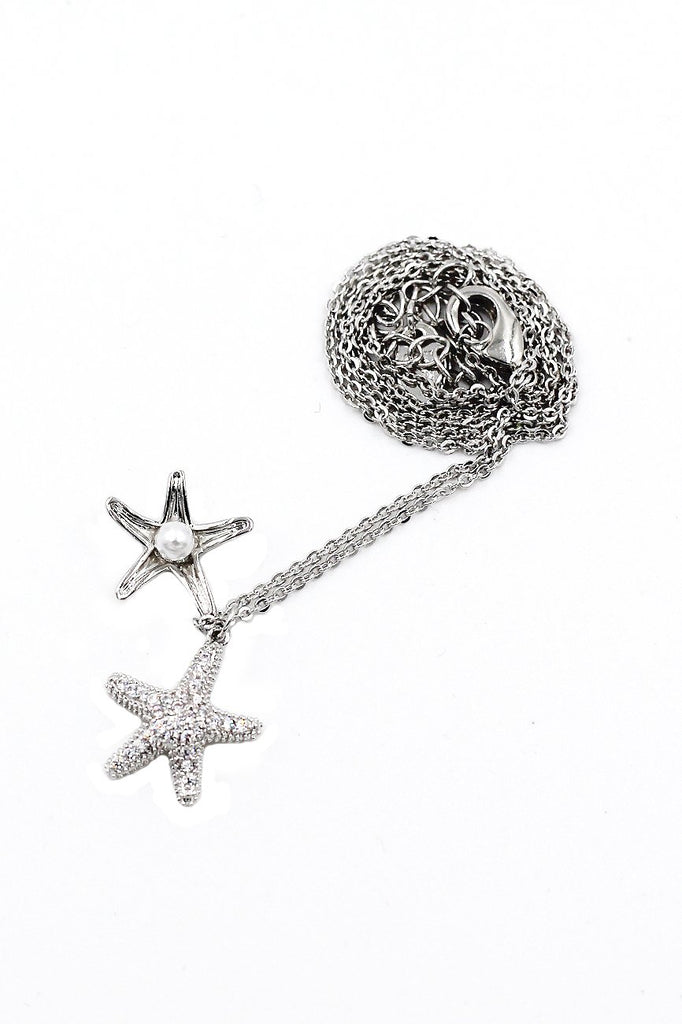 fashion starfish pearl necklace earrings set