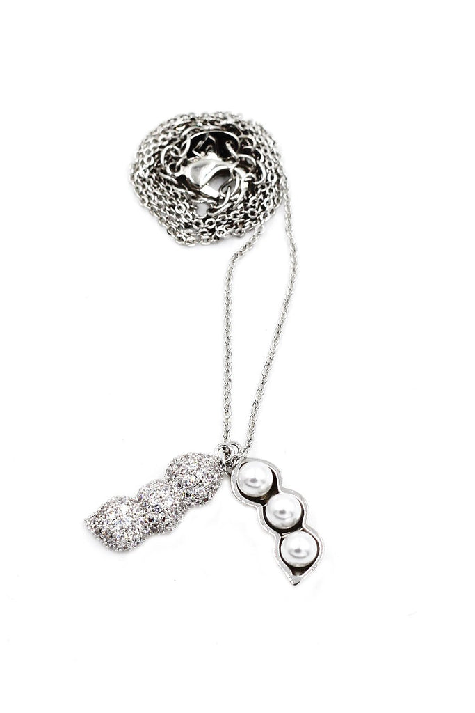 Elegant Pearl Peanut Necklace and Earrings Set