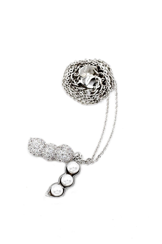 Elegant Pearl Peanut Necklace and Earrings Set