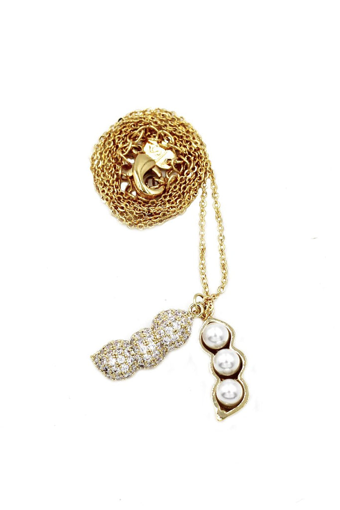 Elegant Pearl Peanut Necklace and Earrings Set