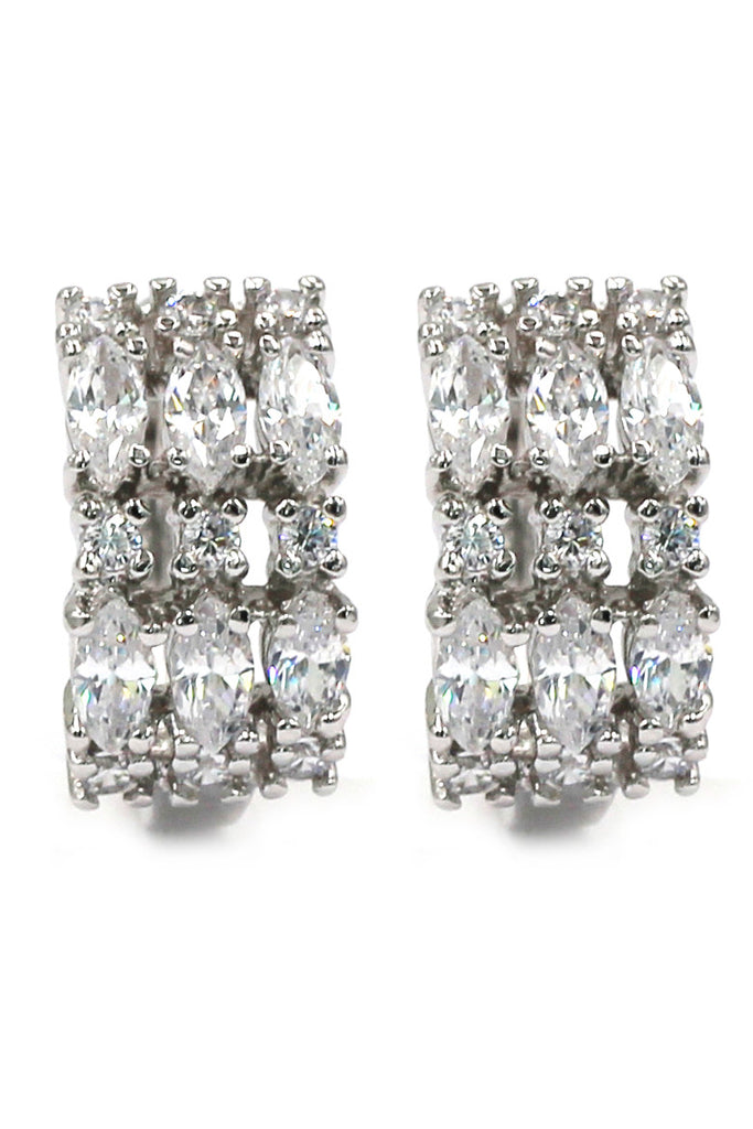 fashion crystal silver earrings