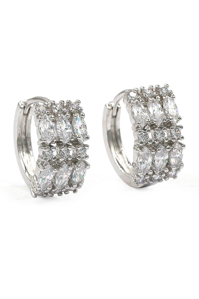 fashion crystal silver earrings