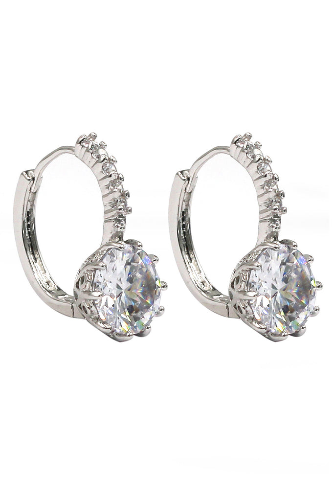 noble silver diamond earrings